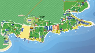 Map of a campsite on the island of Cres